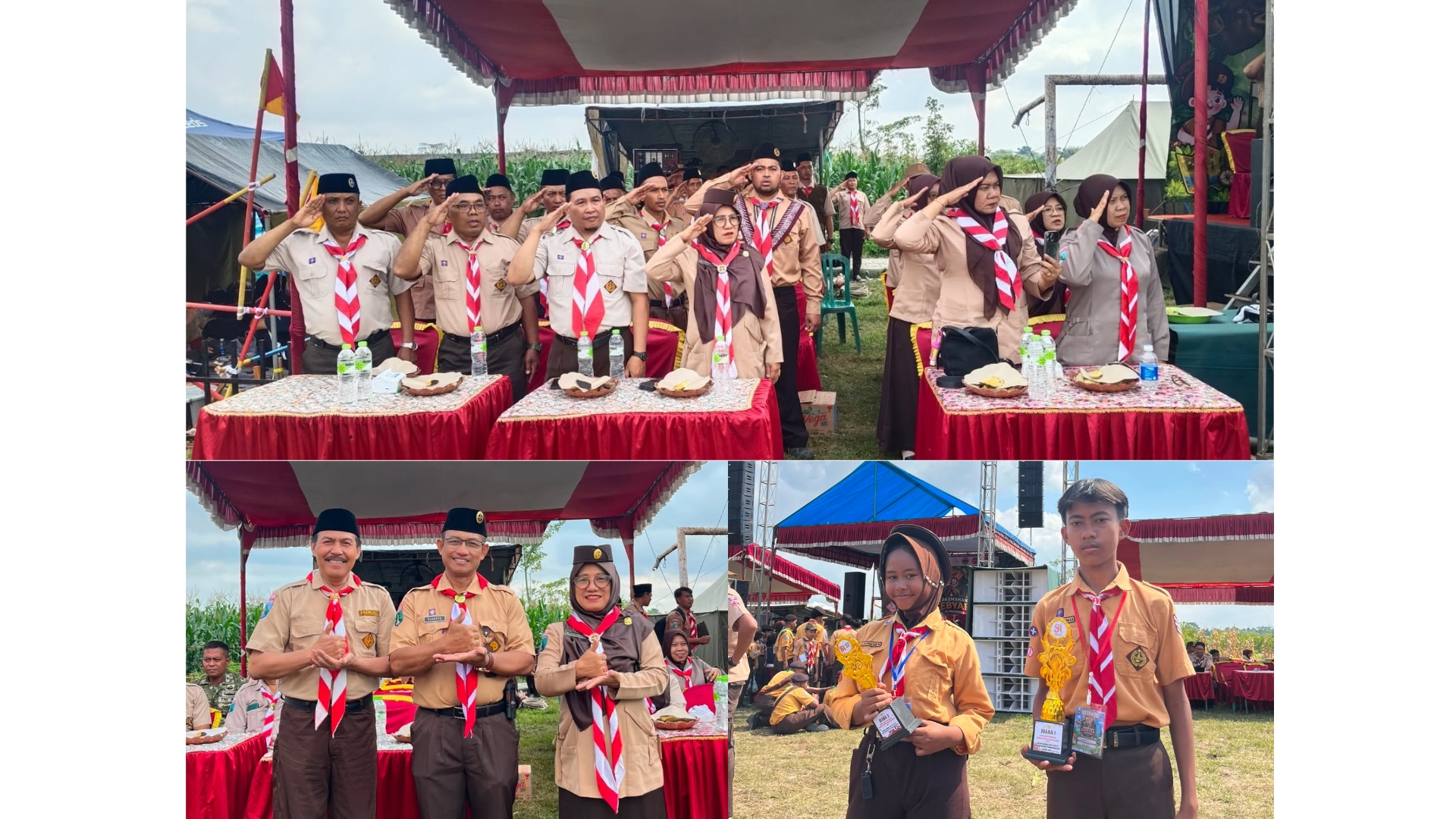 Kwartir Ranting Purwoharjo Gelar Upacara Peringatan Hari Pramuka ke-65 di Lapangan Desa Sidorejo