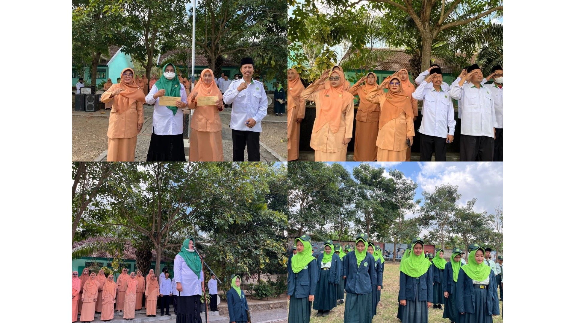 MTsN 7 Banyuwangi Gelar Upacara Bendera, Kepala Madrasah Beri Apresiasi GTK Peduli PMBM