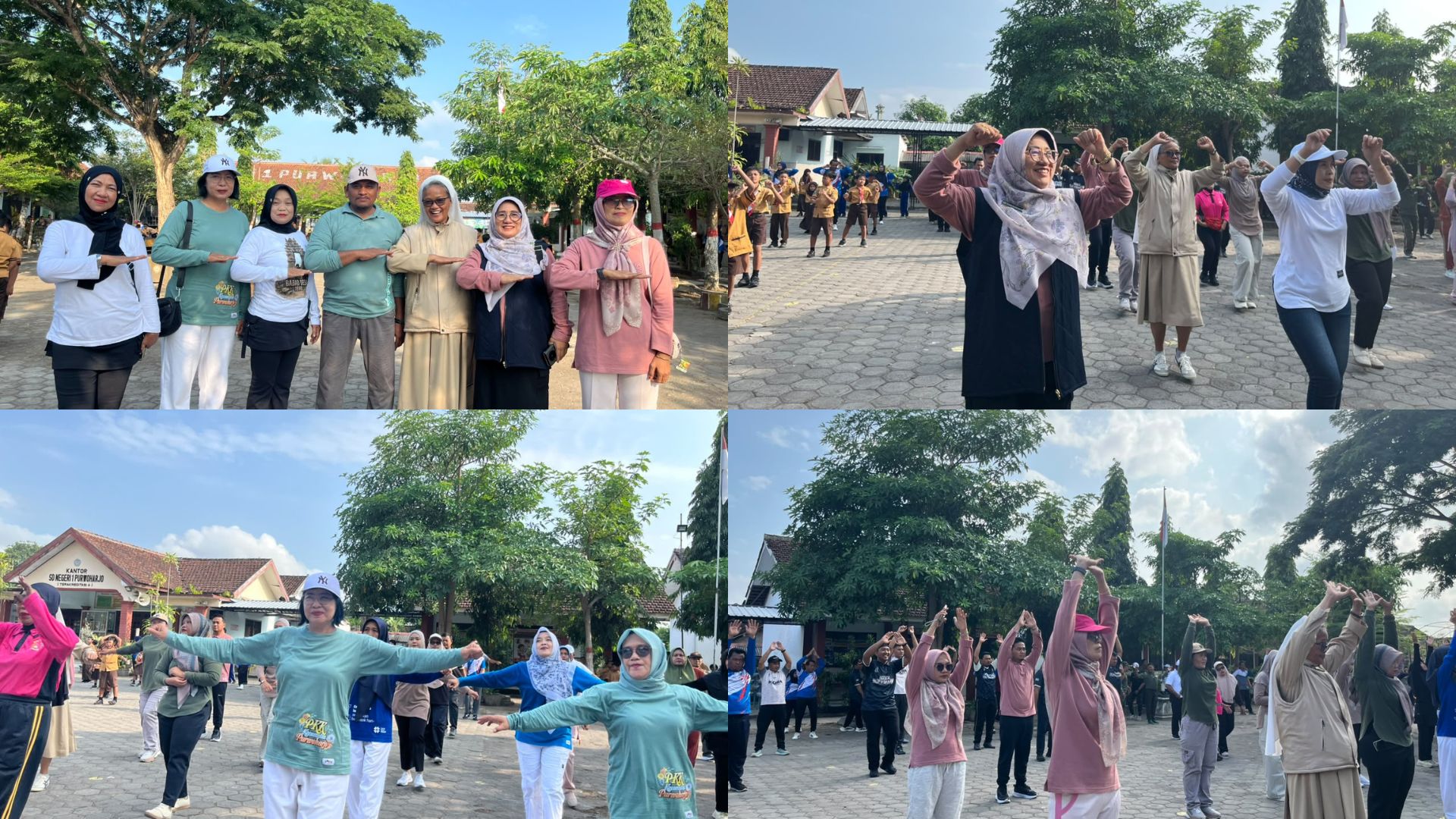 Sinergi Lintas Instansi: GTK MTsN 7 Banyuwangi Ramaikan Senam Bersama Se-Kecamatan Purwoharjo