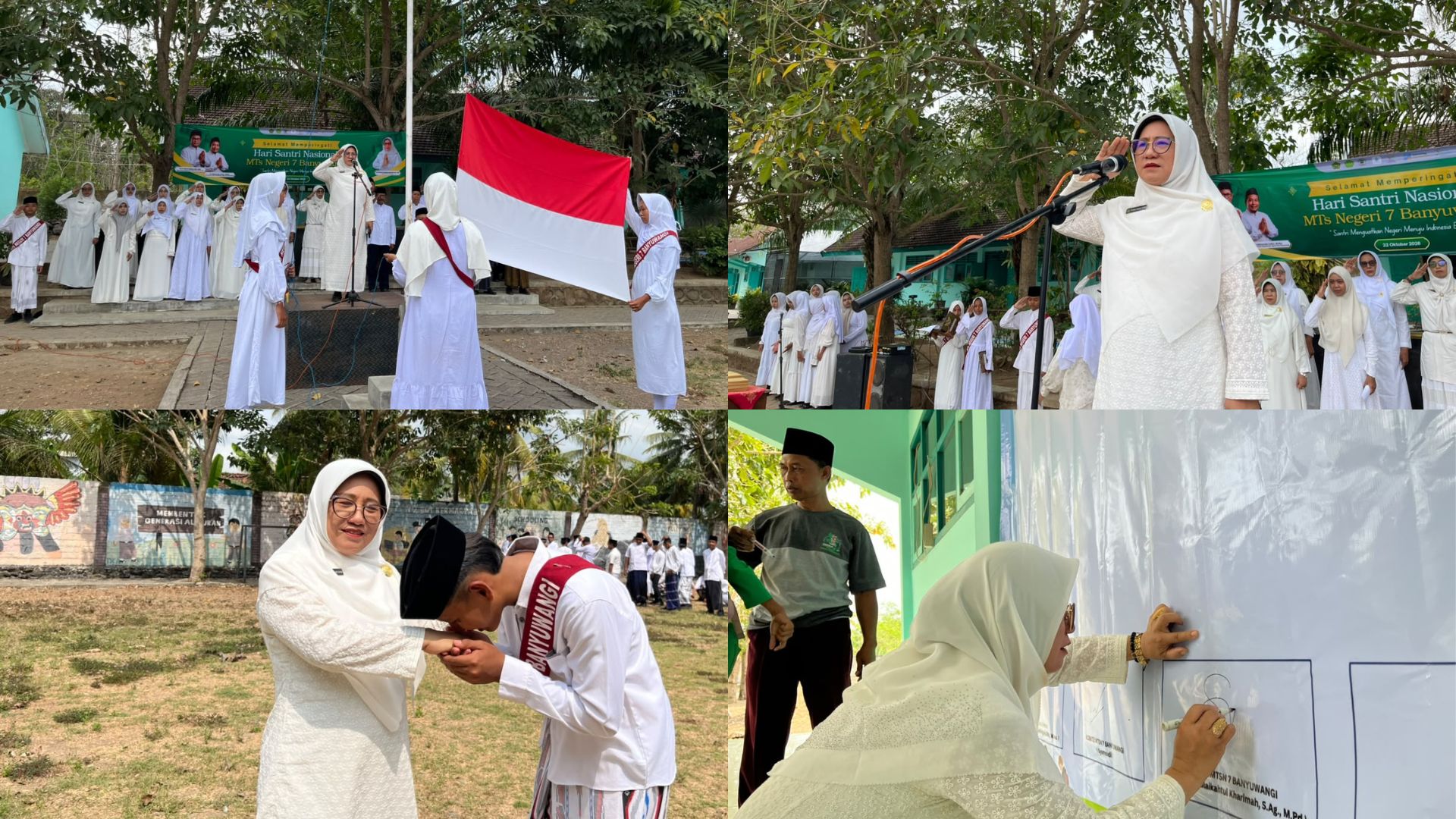 Kharisma Hari Santri di MTsN 7 Banyuwangi: Upacara Berbusana Muslim Hingga Deklarasi Anti Perundungan dan Anti Narkoba