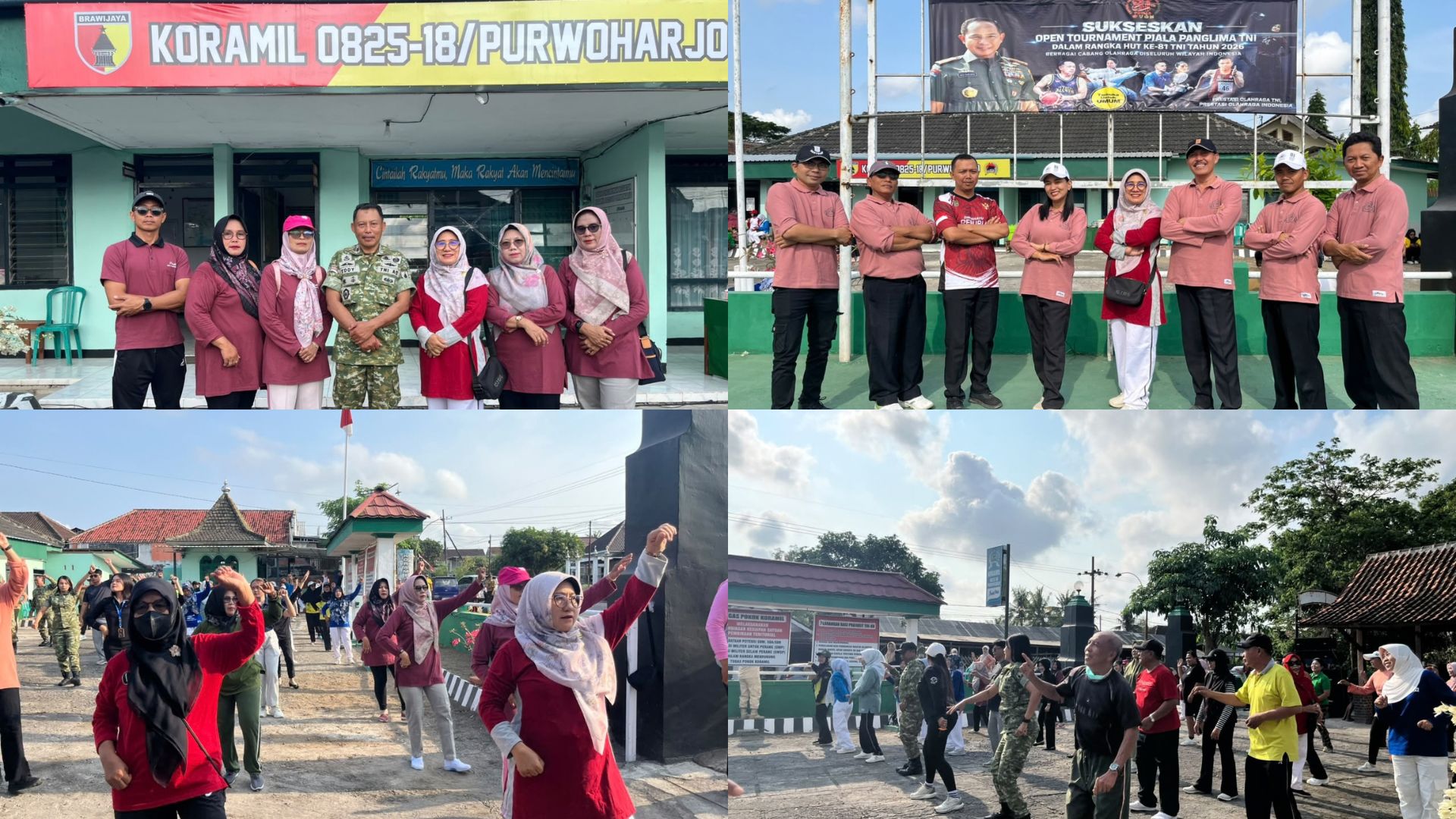 Sinergi Tanpa Batas, GTK MTsN 7 Banyuwangi Meriahkan Senam Bersama HUT ke-81 TNI di Koramil Purwoharjo