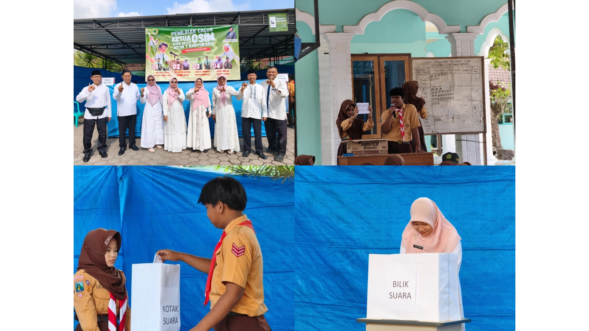 Miniatur Pemilu di MTsN 7 Banyuwangi: Pasangan Nomor 2 Resmi Nakhodai OSIM Periode 2026-2027